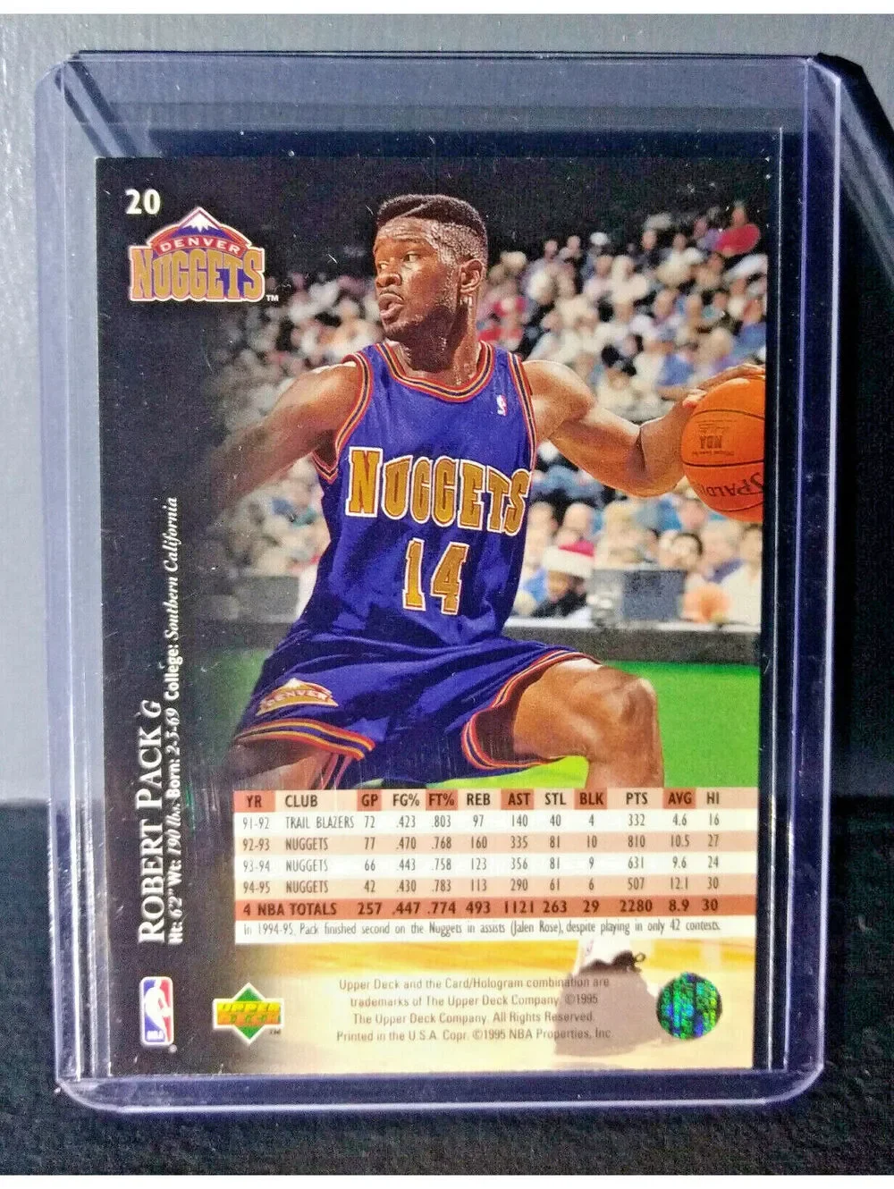 1995-96 Upper Deck Robert Pack #20 Basketball Card